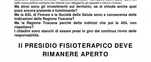 Il PRESIDIO FISIOTERAPICO DI PIAZZA ELIA DELLA COSTA DEVE RIMANERE APERTO